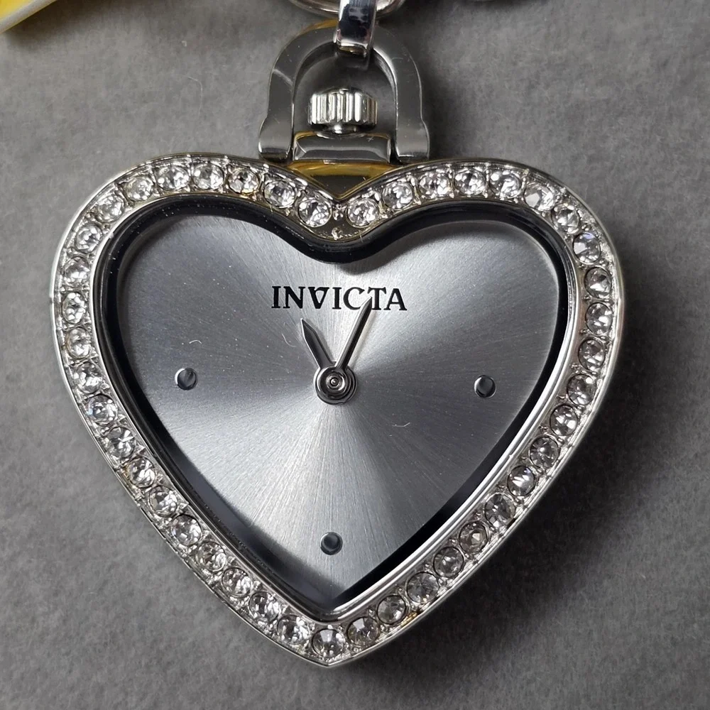 NEW Invicta Mini Angel Women's 24in Necklace Watch 27.5mm, Silver (49937)  #0507